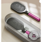 Rose Red Premium Self-Cleaning Hair Brush Set with Stand - Anti-Static Detangling & Scalp Massage Paddle Brush