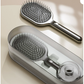 Black Premium Self-Cleaning Hair Brush Set with Stand - Anti-Static Detangling & Scalp Massage Paddle Brush