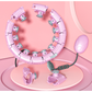 White 24 Sections Adjustable Smart Hula Hoop with Weighted Ball - Never-Fall Fitness Ring with Massage Nodes for Core Training