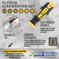 72-Piece Professional Precision Screwdriver Set - Magnetic Repair Tool Kit for Electronics, PC & Home Appliances