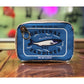 Blue Quirky Sardine Tin Novelty Clutch - Fun PU Leather Makeup & Accessory Pouch