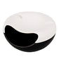 Black-white Creative Lazy Snack Bowl with Phone Holder - Dual-Layer Dish for Nuts & Seeds