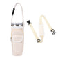White Insulated Tumbler Carrier Pouch with Adjustable Strap & Pocket