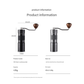 Black Premium 7-Star Manual Coffee Grinder - Portable Bean Mil(R50pro)