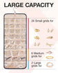 Pink Hanging Jewelry Organizer - Closet Storage for Necklaces, Earrings, and Rings with Clear Pockets(14*33inch)