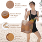 Black Large Mesh Beach Tote Bag - Lightweight & Foldable Shoulder Bag with Secure Zipper Pocket