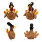 Brown Charming Thanksgiving Turkey Plush - Rustic Autumn Harvest Tabletop Decor Figurine