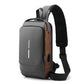 Gray Gold Modern Anti-Theft Sling Bag for Men - Crossbody Backpack with USB Port & Combination Lock