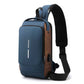Blue Modern Anti-Theft Sling Bag for Men - Crossbody Backpack with USB Port & Combination Lock