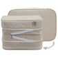 Beige Durable Double-Zipper Expandable Water-Resistant Thick and Thin Clothing Storage Bag - Size 40*30*15CM