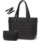 Black New Large Capacity Tote Bag - Fashionable Quilted Women&