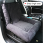 Grey Plush Dog Car Booster Seat - 2-in-1 Travel Bed for Small Dogs with Washable Cover