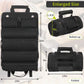 Black Heavy-Duty Roll-Up Tool Bag Organizer - Waterproof 1200D Fabric with 6 Pockets & Detachable Pouches