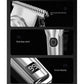 Black Professional Cordless Hair Clippers - USB Rechargeable Trimmer with LED Display for Barbers & Home Grooming