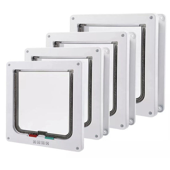 Secure 4-Way Locking Pet Door for Cats & Small Dogs - Easy Access Flap for Doors, Walls & Glass(Size S)