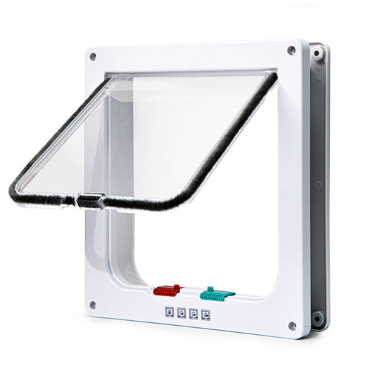 Secure 4-Way Locking Pet Door for Cats & Small Dogs - Easy Access Flap for Doors, Walls & Glass(Size M)