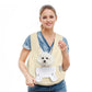 Khaki Hands-Free Quilted Pet Carrier Sling - Soft & Comfortable Front Pack for Small Dogs and Cats