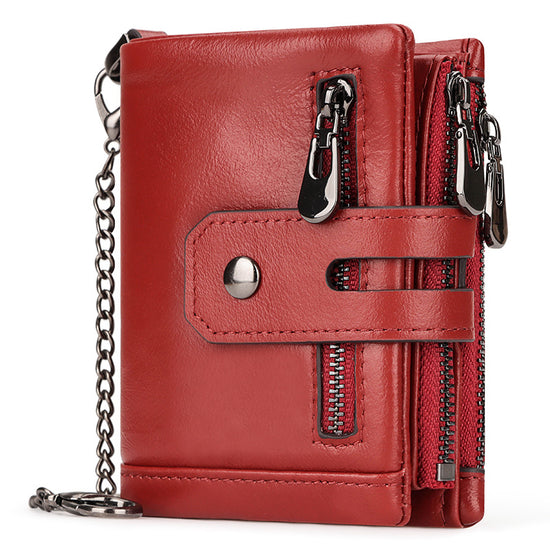 Red Genuine Leather Men&