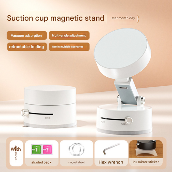 White Multi-Functional Vacuum Suction Cup Stand - Foldable, Extendable Kitchen Lazy Person&