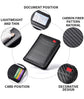 Coffee-colored Sleek Carbon Fiber Vertical Wallet for Men - Slim Bifold Card Holder with Clear ID Window