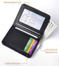Coffee-colored Sleek Carbon Fiber Vertical Wallet for Men - Slim Bifold Card Holder with Clear ID Window