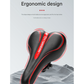 Black and red Mountain Bike Saddle - Comfortable and Durable Bicycle Seat for MTB and Road Bikes