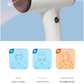 White Ultra-Lightweight Ionic Cordless Hair Dryer, USB Rechargeable Portable Blow Dryer with Cool Air for Travel & Home