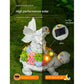 Turtle and Butterfly Charming Solar-Powered Animal Garden Statue - Waterproof Resin Figurine with Glowing LED Accents