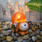 Crystal Ball Dog Charming Solar-Powered Animal Garden Statue - Waterproof Resin Figurine with Glowing LED Accents