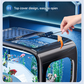 Cream color Modern Desktop Aquarium & Turtle Tank - Panoramic Viewing Fish Tank with Basking Platform & Lid
