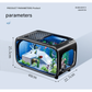 Cream color Modern Desktop Aquarium & Turtle Tank - Panoramic Viewing Fish Tank with Basking Platform & Lid