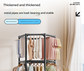 Black double layer  360° Rotating Portable Garment Rack - Heavy Duty Rolling Clothes Stand with Wheels for Bedroom & Laundry