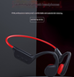 Black and red IPX8 Waterproof Swimming Headphones - Bone Conduction with 32GB MP3 Player