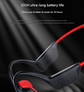 Black and red IPX8 Waterproof Swimming Headphones - Bone Conduction with 32GB MP3 Player