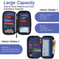 Dark blue RFID Blocking Travel Wallet - Multi-functional Large Capacity Passport Holder & Card Organizer with Adjustable Strap for Men & Women