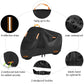 Heavy Duty 210D Waterproof Motorcycle Cover - All Season Outdoor Protection with Lock Holes & Windproof Buckles(Size: M)