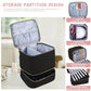 Purple Professional Nail Polish Organizer Case for 30 Bottles & UV Lamp - Double-Layer Travel Storage Bag
