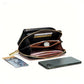 Blue Chic Embroidered Crossbody Phone Wallet - All-in-One Purse with Kiss-Lock Clasp