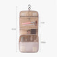 Beige Portable Hanging Travel Toiletry Bag - Large Capacity Cosmetic & Wash Organizer with Sturdy Hook