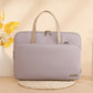 Beige Chic Padded Laptop Bag for 15.6-Inch Notebooks - Versatile Shoulder Briefcase with Trolley Strap