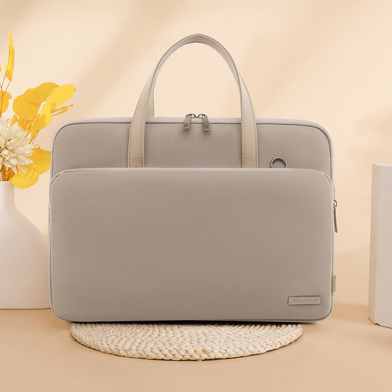 Cream card Chic Padded Laptop Bag for 15.6-Inch Notebooks - Versatile Shoulder Briefcase with Trolley Strap