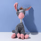 Grey donkey Cuddly Corduroy Squeaky Animal Toy - Interactive Plush Chew for Dogs