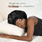 Khaki Luxury Double Layer Satin Bonnet with Bow Tie - Large Hair Protection Sleep Cap for All Hair Types