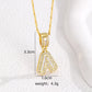 Sparkling Cubic Zirconia Initial Letter Necklace Set - Gold Plated Two-Piece Design(B)