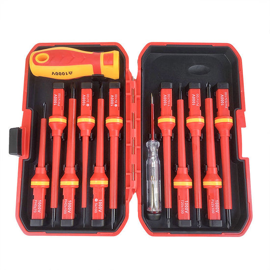 Orange Insulated Screwdriver Set - Multi-Bit Electrician&