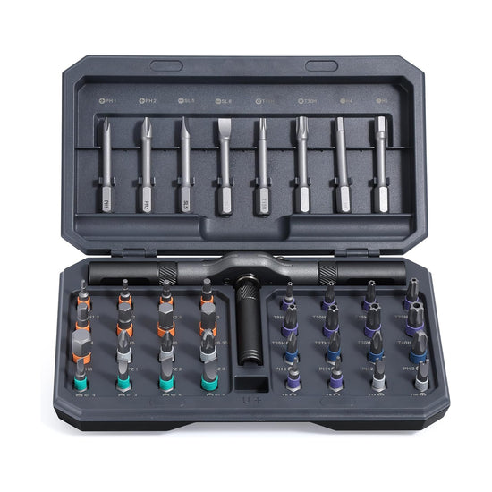 A 42-piece set Black Insulated Screwdriver Set - Multi-Bit Electrician&
