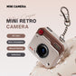 Khaki brown Retro Mini Digital Camera Keychain - 48MP Portable Pocket Camcorder with 1080p HD Video