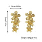 Gold Textured Cascading Floral Statement Drop Earrings for Women
