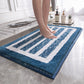 Navy blue Plush Striped Bath Mat - Ultra Soft, Absorbent & Non-Slip Bathroom Rug for Shower and Tub(40*60cm)