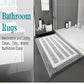 Navy blue Plush Striped Bath Mat - Ultra Soft, Absorbent & Non-Slip Bathroom Rug for Shower and Tub(40*60cm)